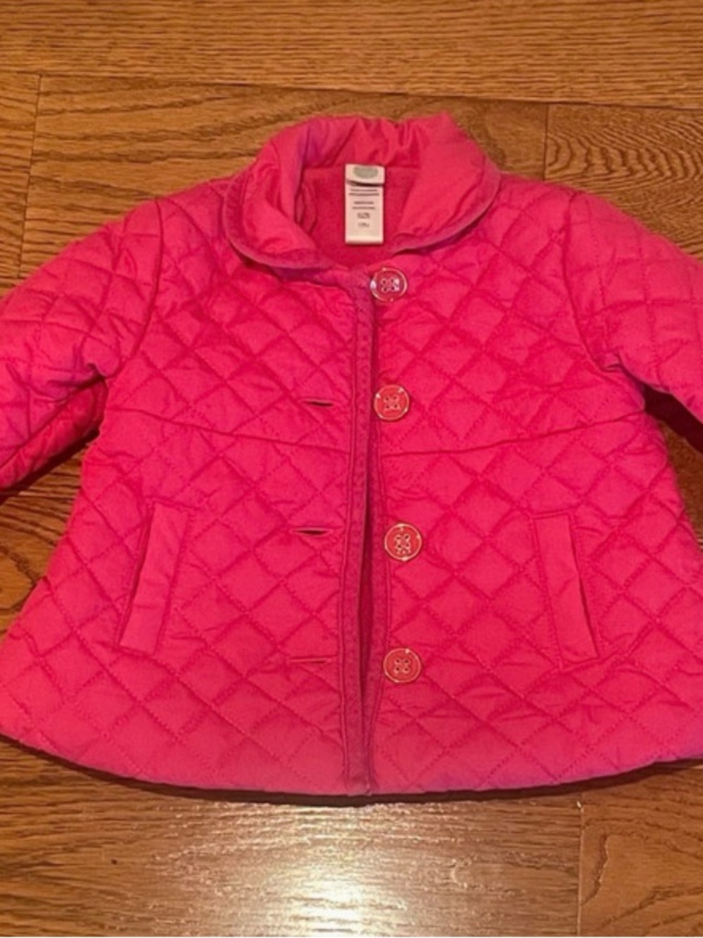 Baby Girls' Quilted Pink Jacket - Classic Button Front